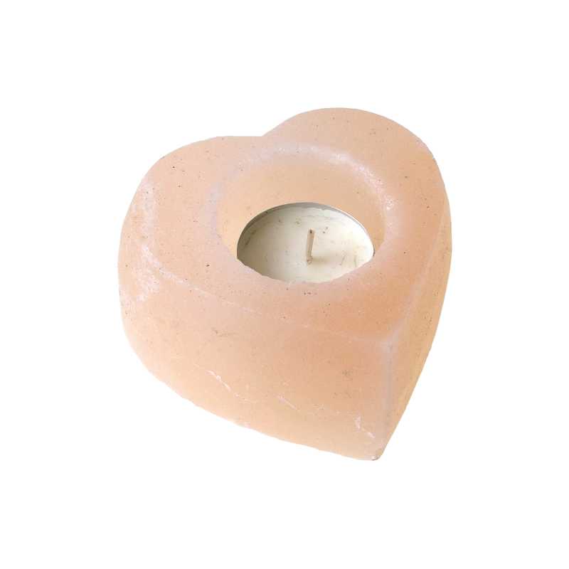 Salzstein Teelicht in Herzform